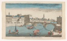 View of Ponte Santa Trinita over the river Arno in Florence, 1745-1775. Creator: Anon.