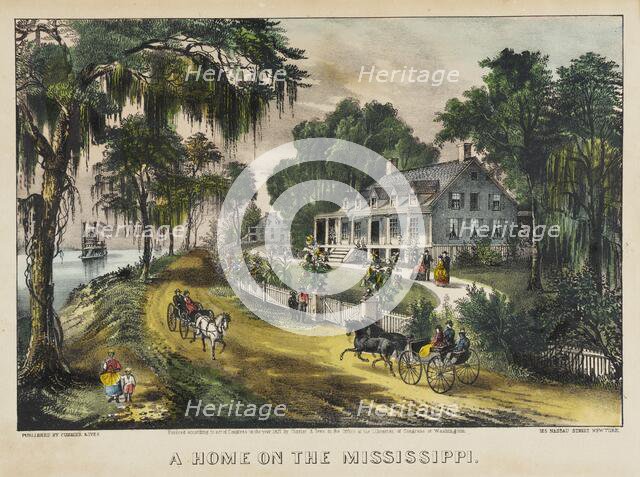 A Home on the Mississippi, 1871. Creator: Currier and Ives.