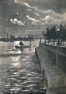 'Westminster from Blackfriars Bridge - Night', 1891. Artist: William Luker.