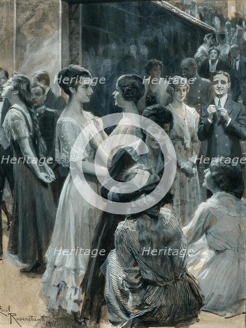 Lively conversation, 1917. Creator: Rosenstand, Emil Christian (1859-1932).