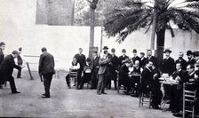 Circle and outdoor games in the courtyard of the Cafe of the Centro Autonomista de Dependientes d…