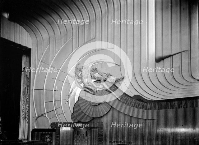 Detail of four relief figures at the Odeon, Leicester Square, London, 1937.  Artist: J Maltby