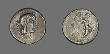 Quinarius (Coin) Depicting the God Apollo, about 90 BCE. Creator: Unknown.