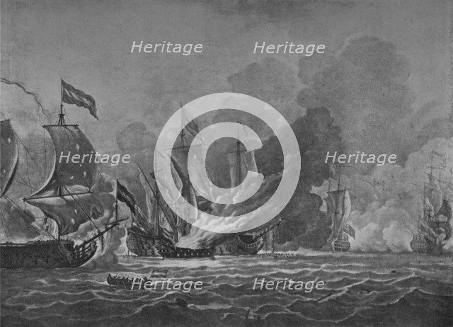 'The Burning of the Royal James', c1700. Artist: Willem van de Velde the Younger.