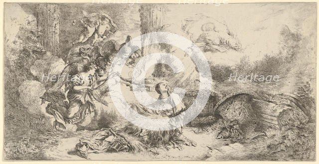 Nativity with God the Father and angels, ca. 1647-50. Creator: Giovanni Benedetto Castiglione.