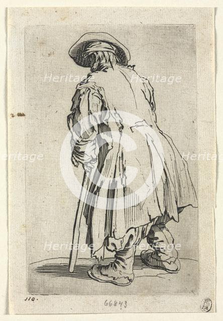 The Beggars: Old Beggar on One Single Crutch, c. 1623. Creator: Jacques Callot (French, 1592-1635).