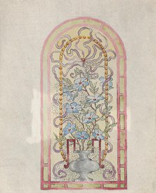 Stained Glass Design with Flowering Vase, late 19th century. Creator: E. E. Q..