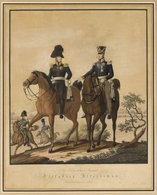 Alexander I of Russia and Frederick William III of Prussia on horseback.