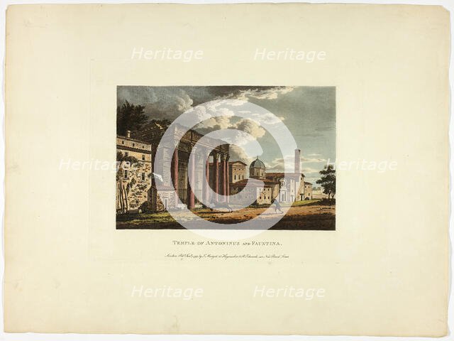 Temple of Antoninus and Faustina, plate thirty-six from the Ruins of Rome, published Jan 7, 1797. Creator: Matthew Dubourg.