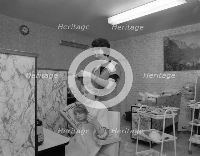 Hairdressing salon, Armthorpe, near Doncaster, South Yorkshire, 1964.  Artist: Michael Walters