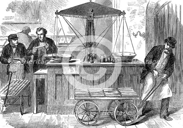 Entrance to the bullion vaults of the Bank of England, London, 1872. Artist: Unknown