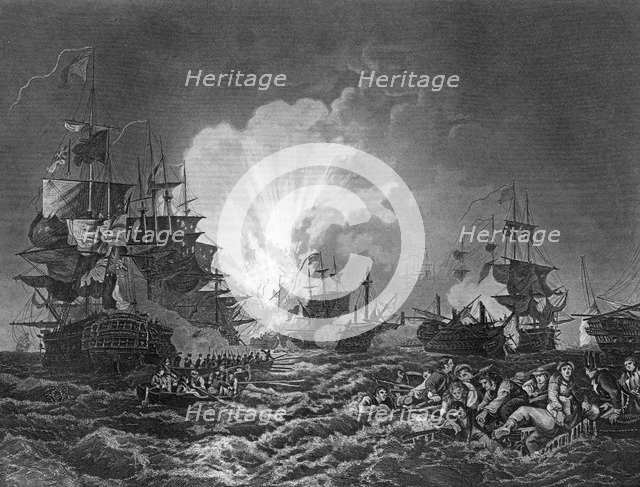 The Battle of the Nile, Egypt, 1 August 1798 (c1857). Artist: J Rogers