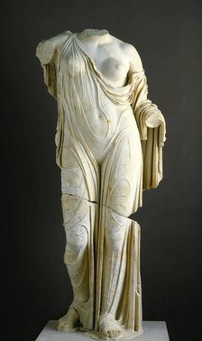 Torso of Aphrodite, Roman copy of the Venus Genetrix type, 1st century. Creator: Unknown.