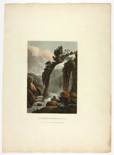 The Great Cascatella at Tivoli, plate thirteen from the Ruins of Rome, published February 20, 1798. Creator: Matthew Dubourg.