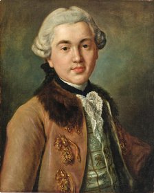 Portrait of Prince Alexander Sergeevich Stroganov (1733-1811). Creator: Rotari, Pietro Antonio (1707-1762).
