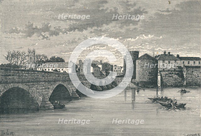 Limerick - Thomond Bridge and King John's Castle, 1896. Artist: Unknown