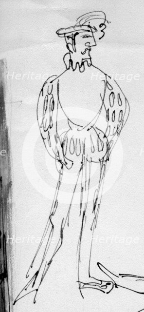 Man in period costume, c1950. Creator: Shirley Markham.