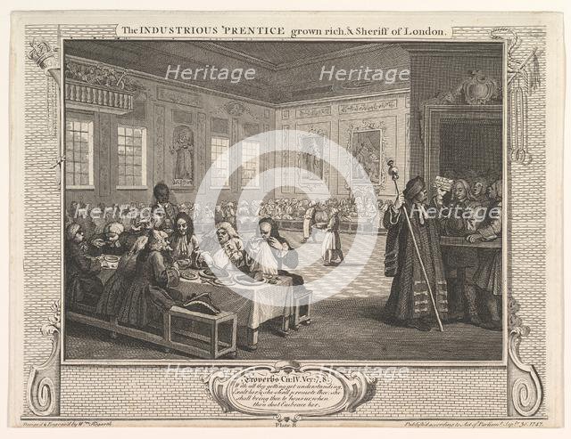 The Industrious 'Prentice Grown Rich and Sheriff of London (Industry and Idl..., September 30, 1747. Creator: William Hogarth.