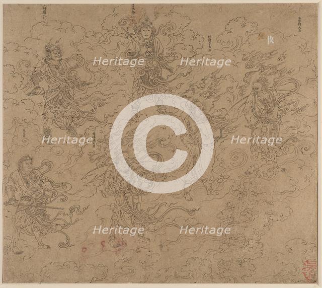 Album of Daoist and Buddhist Themes: Procession of Daoist Deities: Leaf 19, 1200s. Creator: Unknown.