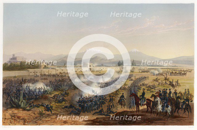 Molino del Rey - attack upon the Molino,  pub. 1851. Creator: Carl Nebel (1805 - 1855).