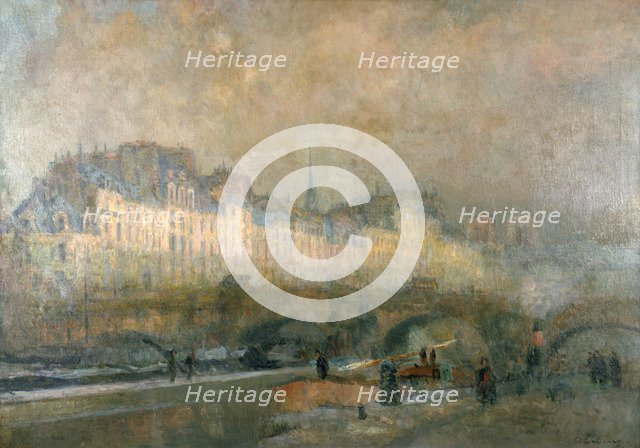 'View of the Pont Neuf and the Ile de la Cite', Paris, late 19th/early 20th century. Artist: Albert Lebourg