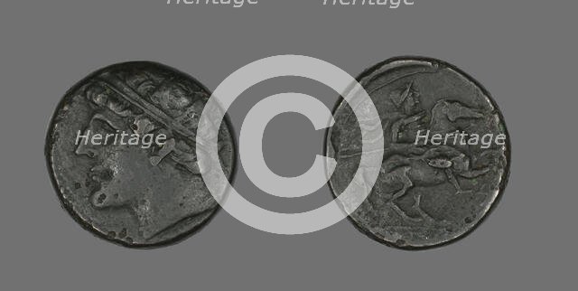 Coin Portraying King Hieron II, 274-216 BCE (Reign of Heiron II). Creator: Unknown.