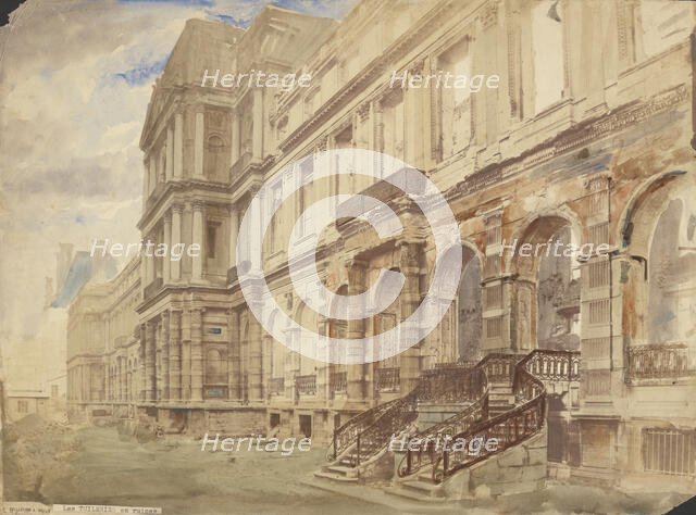 Tuileries Palace in ruins, 1871-1883. Creator: Unknown.