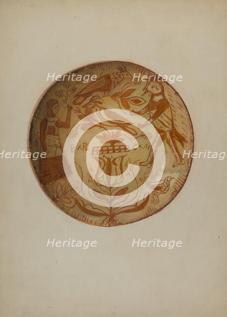 Pa. German Plate, c. 1937. Creator: David Ellinger.