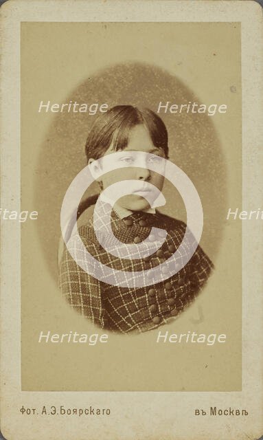 Portrait of Wassily Kandinsky as Child, c1867. Creator: Photo studio A.E. Boyarskyi, Moscow  .