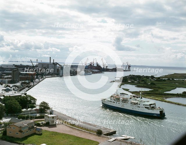 The SL ferry Scania on its way into Landskrona harbour,  1971.
 Creator: Unknown.
