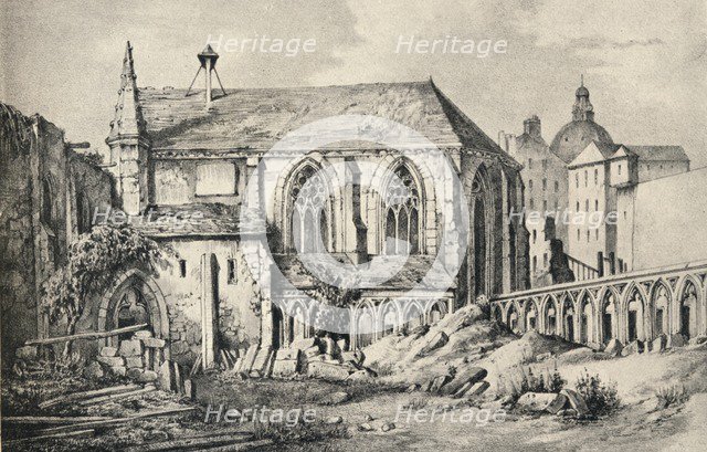 'The Church and the Cloister of the College of Cluny in 1824', 1915. Artist: Unknown.