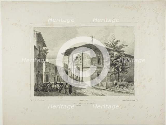 Greek Church, Bucharest, Wallachia, July 15, 1837, 1839. Creator: Auguste Raffet.