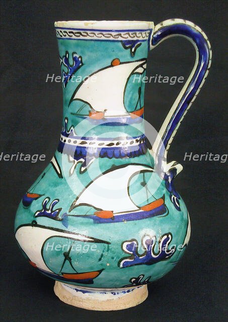 Ewer with Sailing-Ship Design, Turkey, early 17th century. Creator: Unknown.