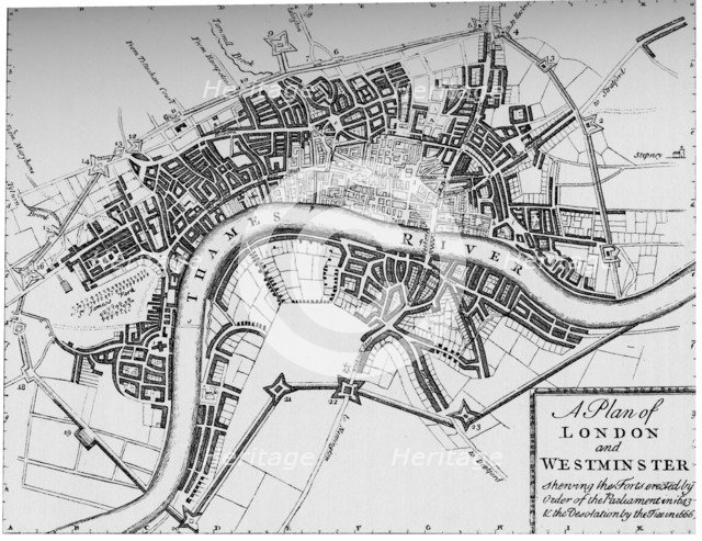 Plan of London and Westminster, 1749 (1903). Artist: Unknown.