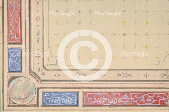 Design for a ceiling, second half 19th century. Creators: Jules-Edmond-Charles Lachaise, Eugène-Pierre Gourdet.