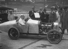 Henry Segrave in his Talbot-Darracq at the JCC 200 Mile Race, Brooklands, Surrey, 1921. Artist: Bill Brunell.