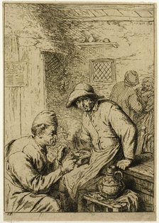 Two Smokers, c. 1845. Creator: Charles Emile Jacque.