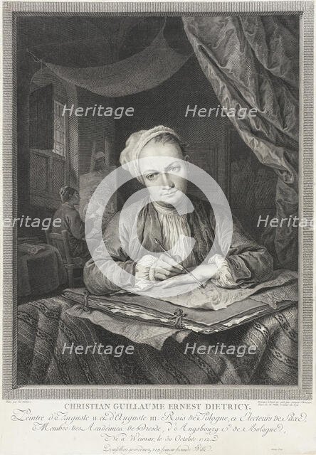 Portrait of Christian Guillaume Ernest Dietricy, 1765. Creator: Jakob Matthias Schmutzer.