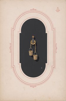 Design for a Gold Earring with Two Buckets and Pulley, ca. 1870-1900. Creator: Anon.