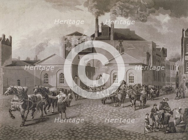 Meux's Brewery, Tottenham Court Road, London, c1830. Artist: Joseph Constantine Stadler