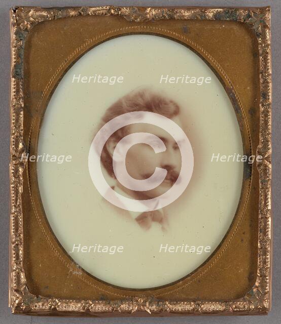 Vignetted Portrait of a Man with Moustache, about 1875. Creator: Unknown.