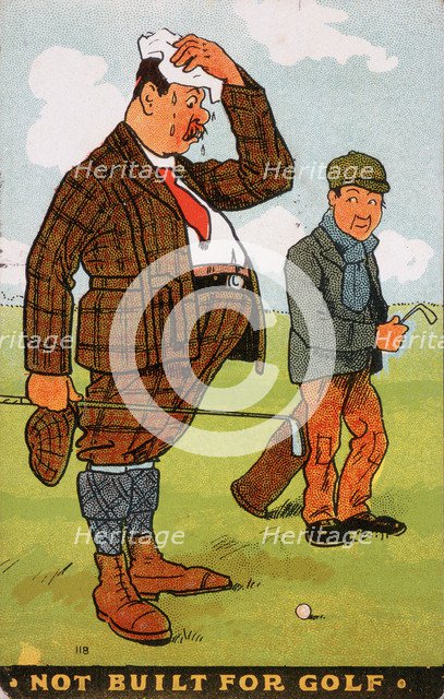 Golfing cartoon, c1920s. Artist: Unknown