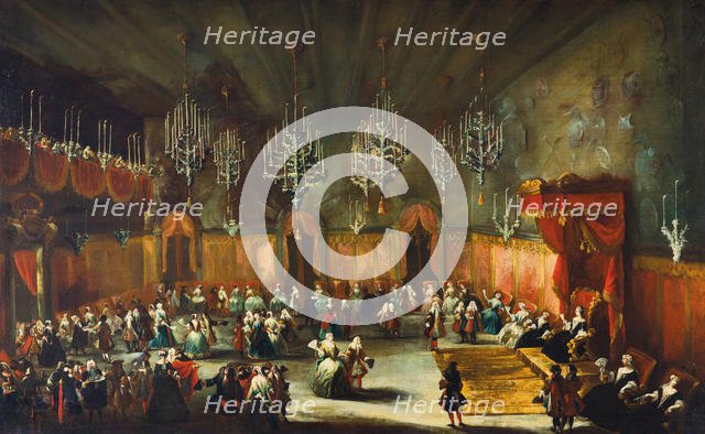 Ball in honor of Anna Maria Luisa de' Medici, Electress of the Palatinate, ca. 1718-1719. Creator: Stom, Antonio (1688-1734).