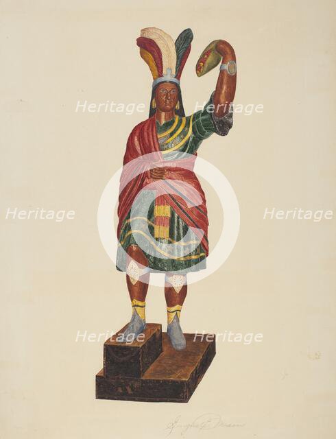 Cigar Store Indian, c. 1937. Creator: Georgine E. Mason.