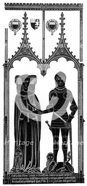 Rubbing of a medieval engraved brass, c1421 (1901). Artist: Unknown