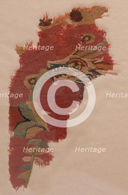 Wool Roundel with Mythological Animal, Egyptian, 7th-9th century. Creator: Unknown.