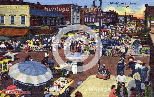 Maxwell Street market, Chicago, Illinois, USA, 1941. Artist: Unknown