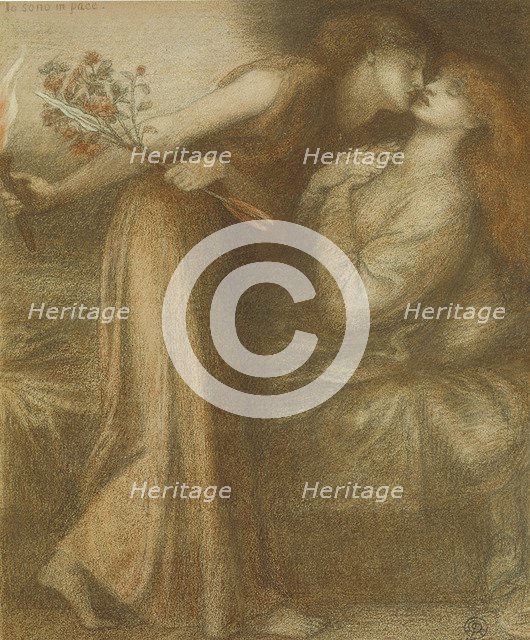 Dante's Dream on the Day of the Death of Beatrice (Io sono in pace), 1875. Artist: Rossetti, Dante Gabriel (1828-1882)