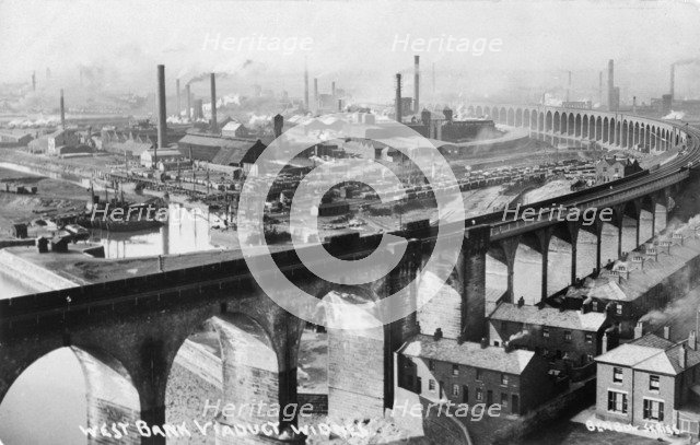 West Bank Viaduct, Widnes, Cheshire, c1920. Artist: HDE Rokeby