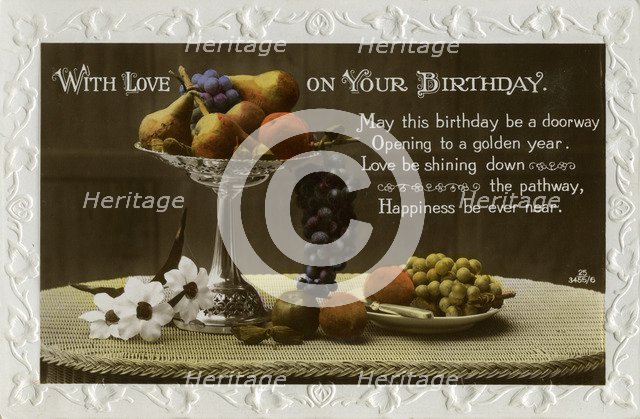 Birthday card, c1931. Artist: Unknown